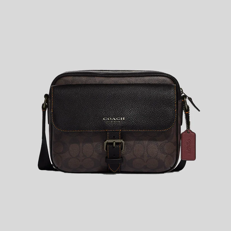 Coach Hudson Crossbody In Signature Canvas Mahogany CB846