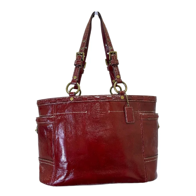 Handbag Designer By Coach In Red, Size:Large