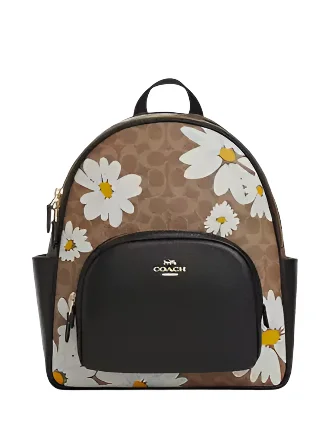 Coach Court Backpack In Signature Canvas With Floral Print