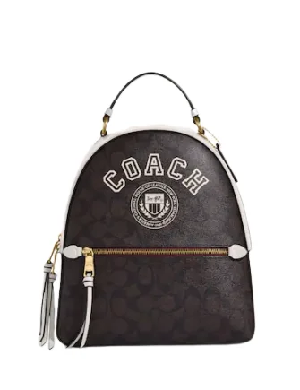 Coach Jordyn Backpack In Signature Canvas With Varsity Motif