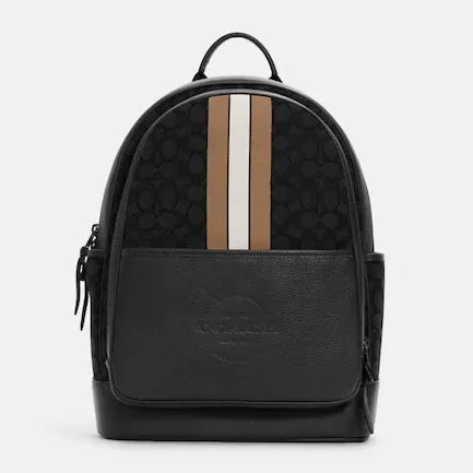 Thompson Backpack In Signature Jacquard With Varsity Stripe