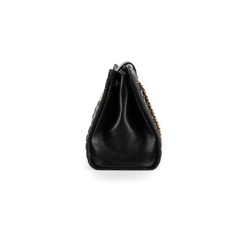 Chanel Chevron Gabrielle Tote Black