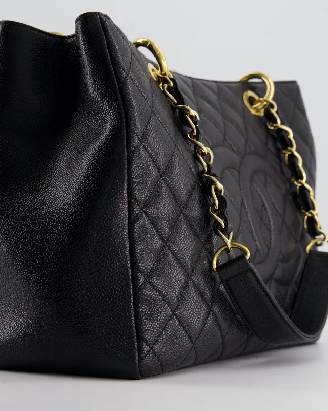 Chanel Black Caviar GST Tote Bag with Gold Hardware