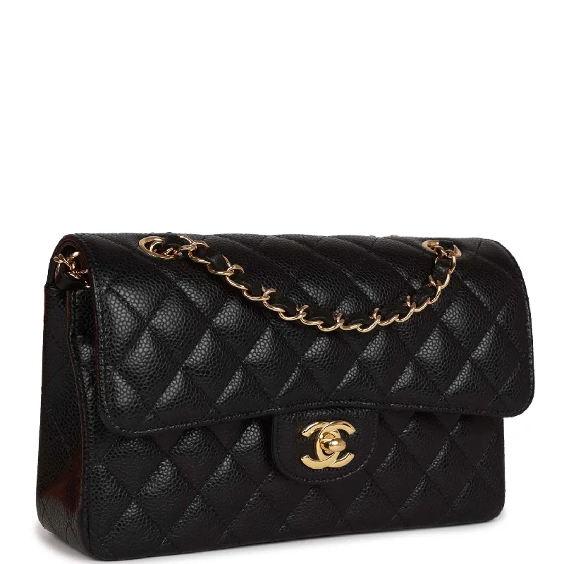 Chanel bag Small Classic Double Flap Black Caviar Gold Hardware