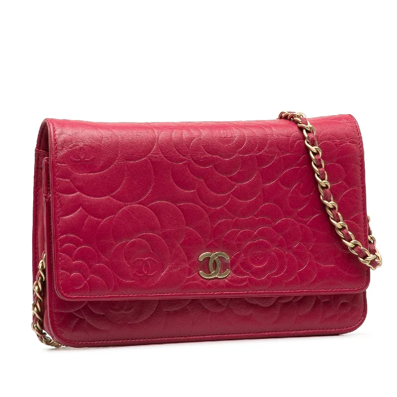 CHANEL Camellia Wallet On Chain Crossbody Bag