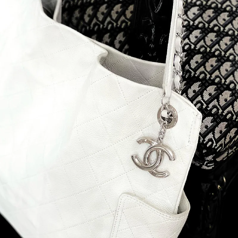 CHANEL CAVIAR QUILTED LEATHER TOTE BAG