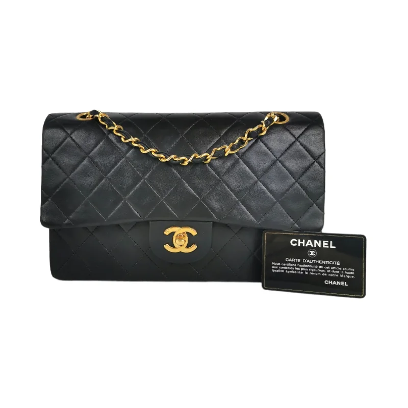 Chanel Classic Double Flap Medium Black Lambskin Gold