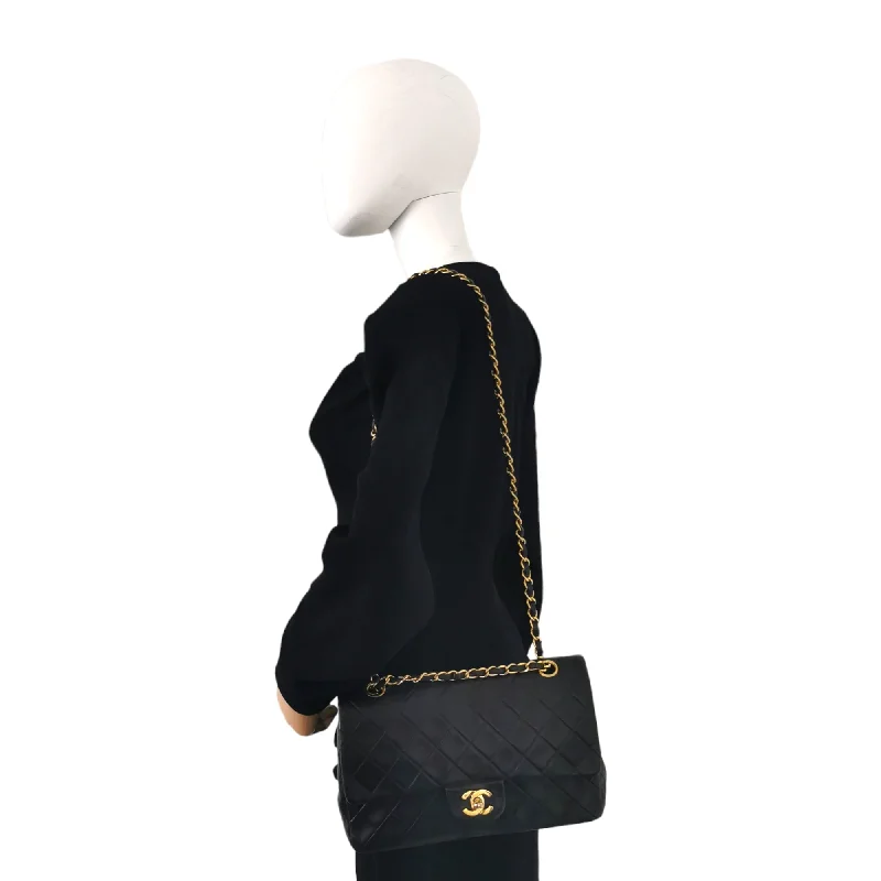 Chanel Classic Double Flap Medium Black Lambskin Gold