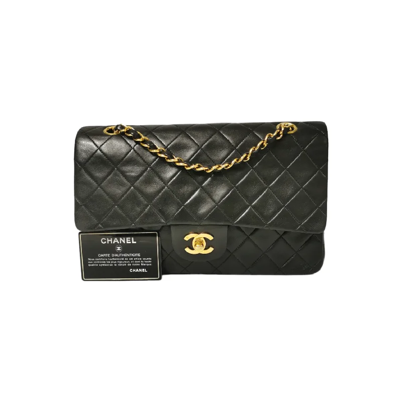 Chanel Classic Double Flap Medium Black Lambskin Gold