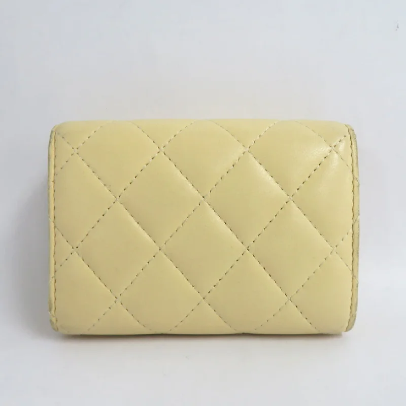 Chanel Classic Small Flap Wallet AP0230 Matrasse Yellow G   Coco Three Folded Wallet