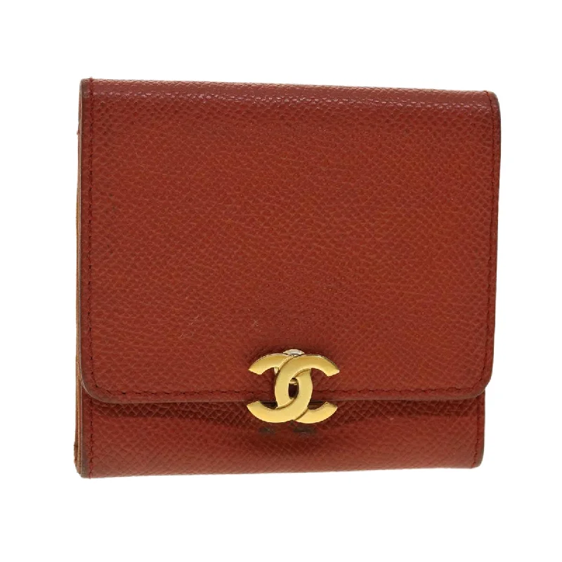 CHANEL Coin Purse Caviar Skin Red CC  40052