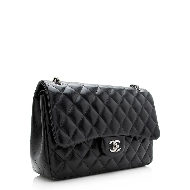 Chanel Lambskin Classic Jumbo Double Flap Bag (21199)