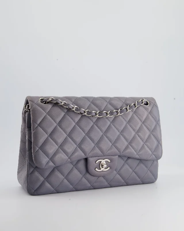 Chanel Lavender Jumbo Double Flap Bag in Lambskin Leather with Silver Hardware