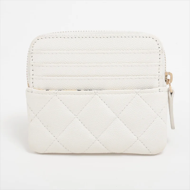 Chanel Matrasse Caviar S Coin Case White G  Random