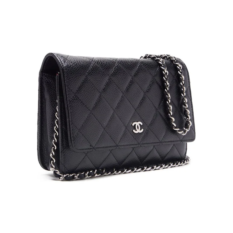 Chanel Matrasse Chain Wallet Caviar S Black (Silver G )  Wallet