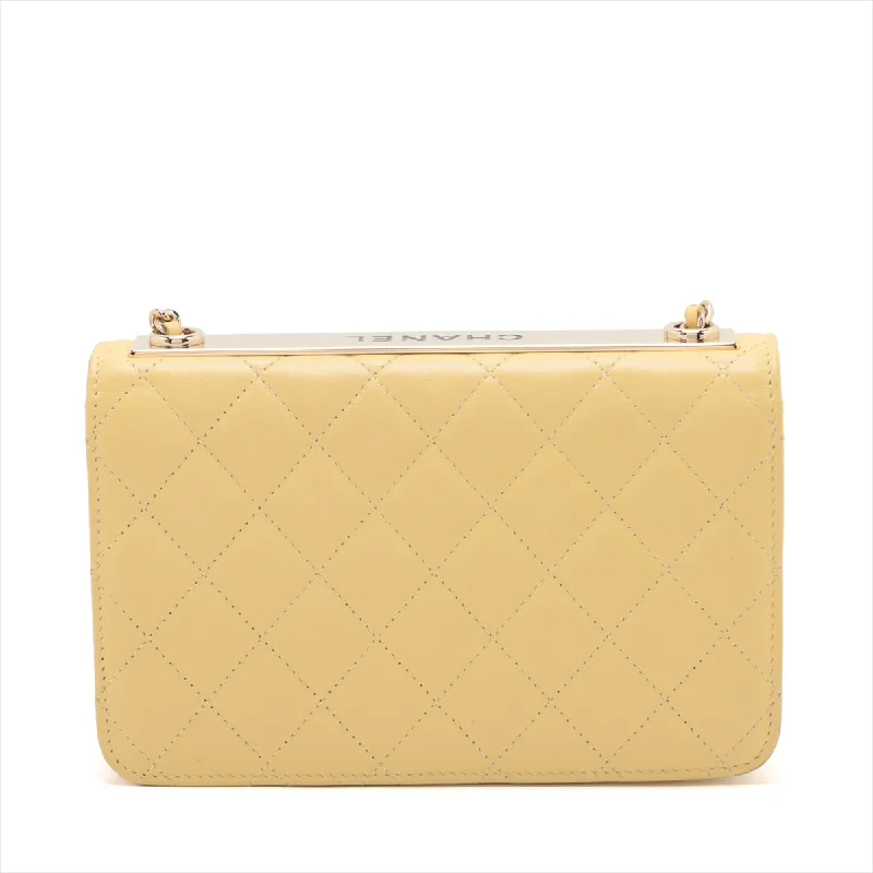 Chanel Matrasse  Chain Wallet Yellow G