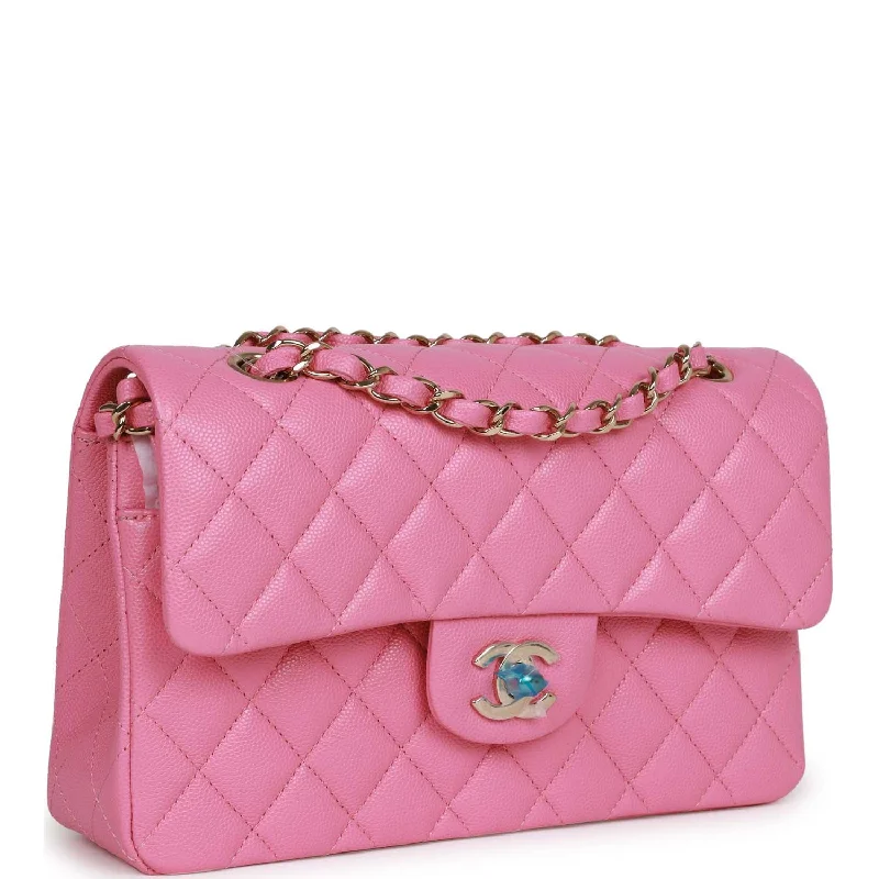 Chanel bag Small Classic Double Flap Bag Pink Caviar Light Gold Hardware