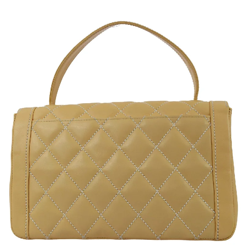 Chanel 2005-2006 Beige Calfskin Wild Stitch Handbag