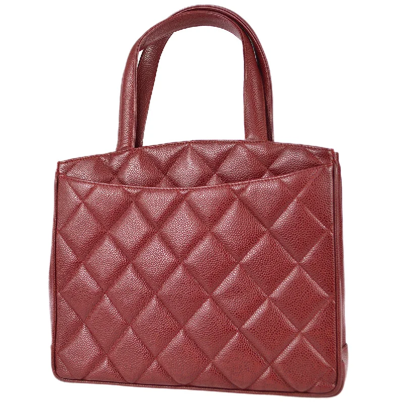 Chanel 1994-1996 Red Caviar Tote Handbag