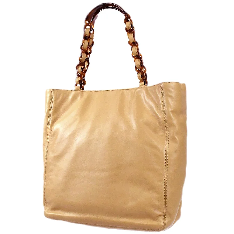 Chanel Brown Lambskin Tote Handbag