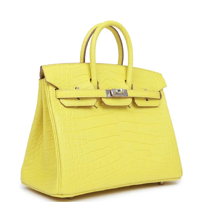 Hermes Birkin 25 Lime Matte Alligator Palladium Hardware