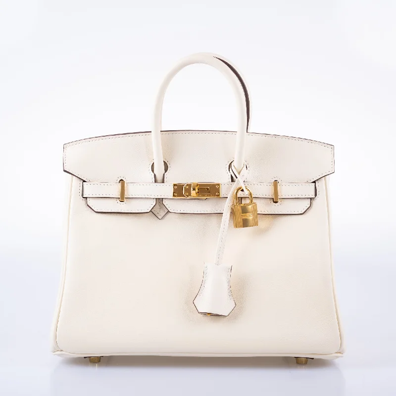 Hermes Birkin 25 Nata Swift leather Gold Hardware - 2021, Z