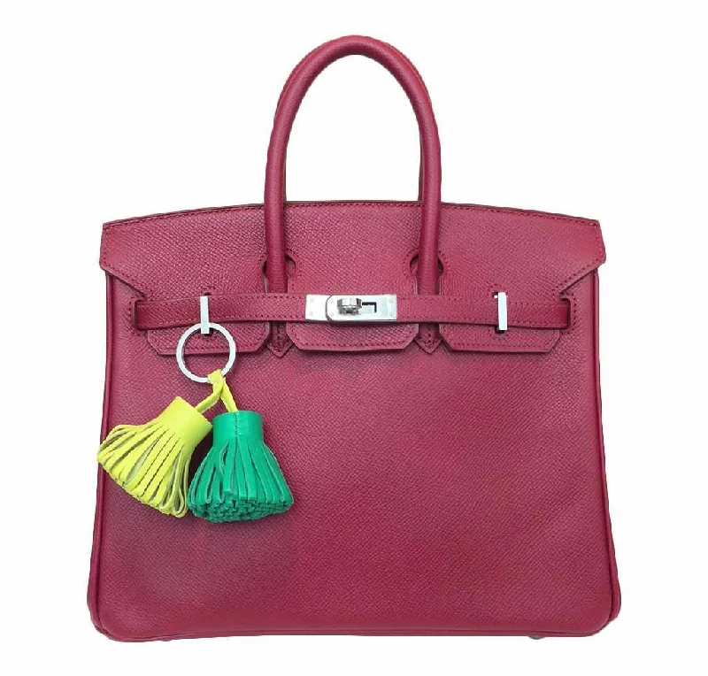 Hermes Birkin 25 Rouge Vif Bag Epsom