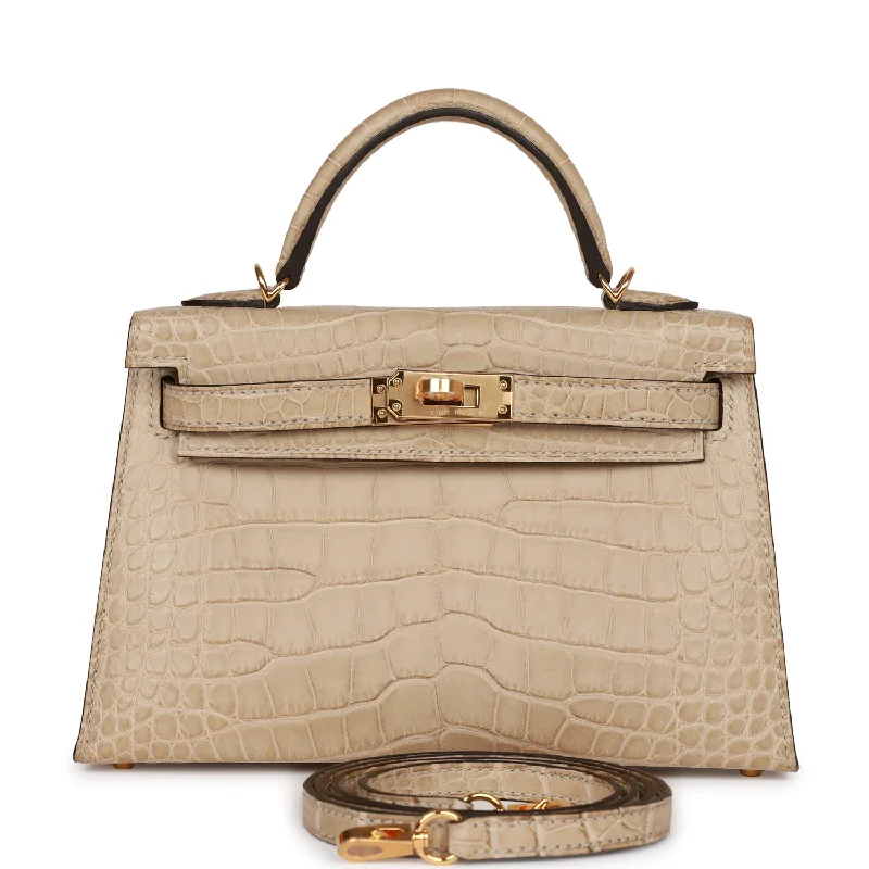 Hermes Kelly 20 Trench Matte Alligator Mississippiensis Gold Hardware