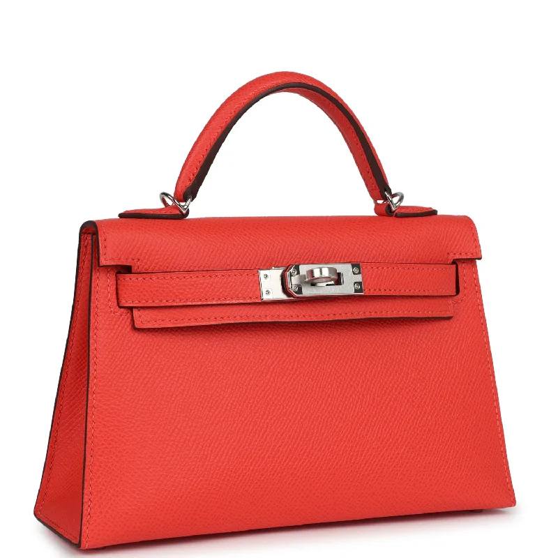 Hermes Kelly Sellier 20 Orange Field Epsom Palladium Hardware