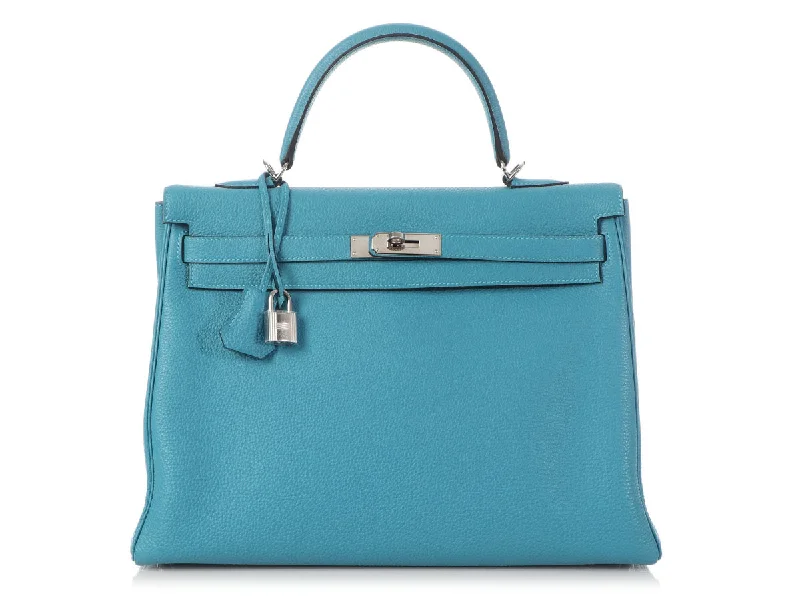 Hermès Turquoise Togo Kelly 35