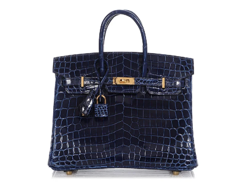 Hermès Bleu Saphir Lissé Niloticus Crocodile Birkin 25