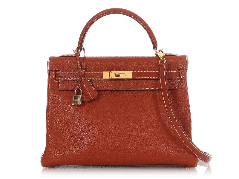 Hermès Brique Chèvre de Coromandel Kelly 32