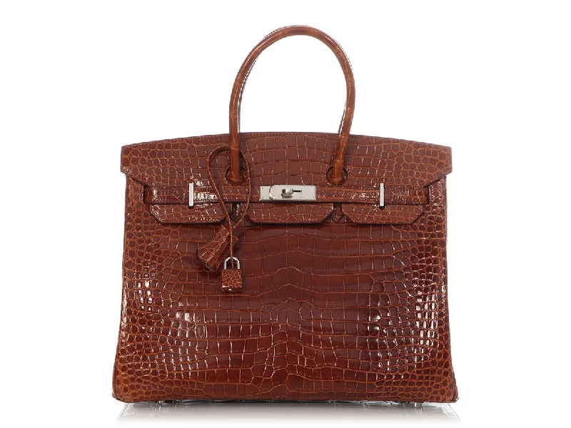 Hermès Miel Shiny Porosus Crocodile Birkin 35