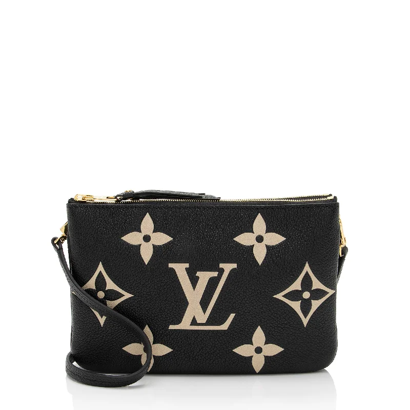 Louis Vuitton Giant Monogram Empreinte Double Zip Pochette (SHF-v92Poz)