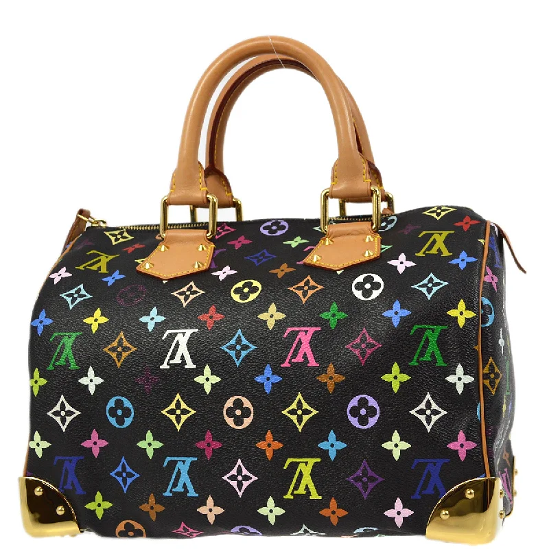 Louis Vuitton Black Monogram Multicolor Speedy 30 Handbag M92642