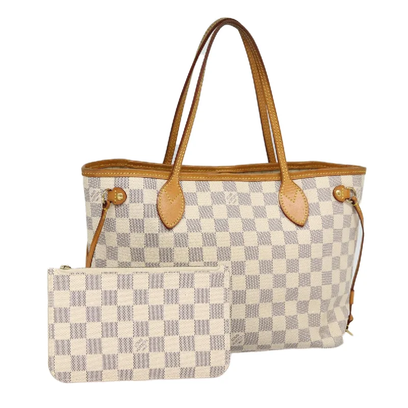 LOUIS VUITTON Damier Azur Neverfull PM Tote Bag N41362 LV Auth 87565