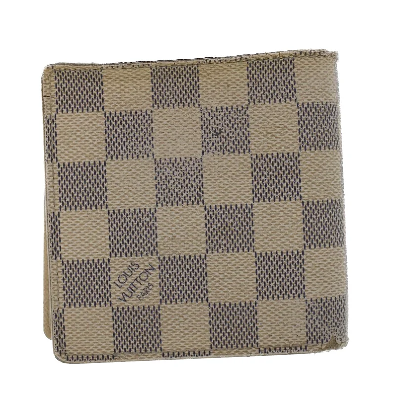 LOUIS VUITTON Damier Azur Porte Feuille Marco Bifold Wallet N60018 Auth 46655