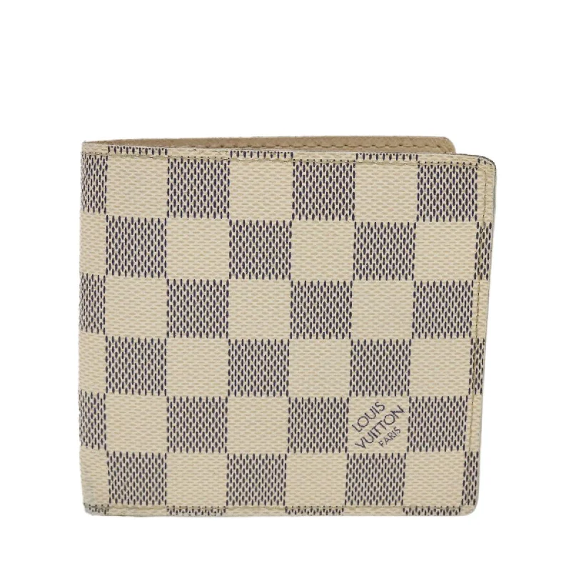 LOUIS VUITTON Damier Azur Porte Feuille Marco Bifold Wallet N60018 LV Auth 39919