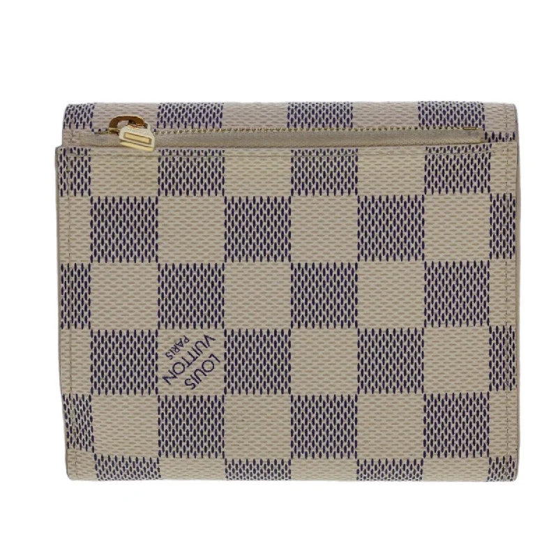 LOUIS VUITTON Damier Azur Portefeuille Anais Trifold Wallet N63241 LV Auth 40180