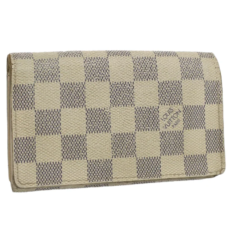 LOUIS VUITTON Damier Azur Portefeuille Tresol Wallet N61744 LV Auth bs9315