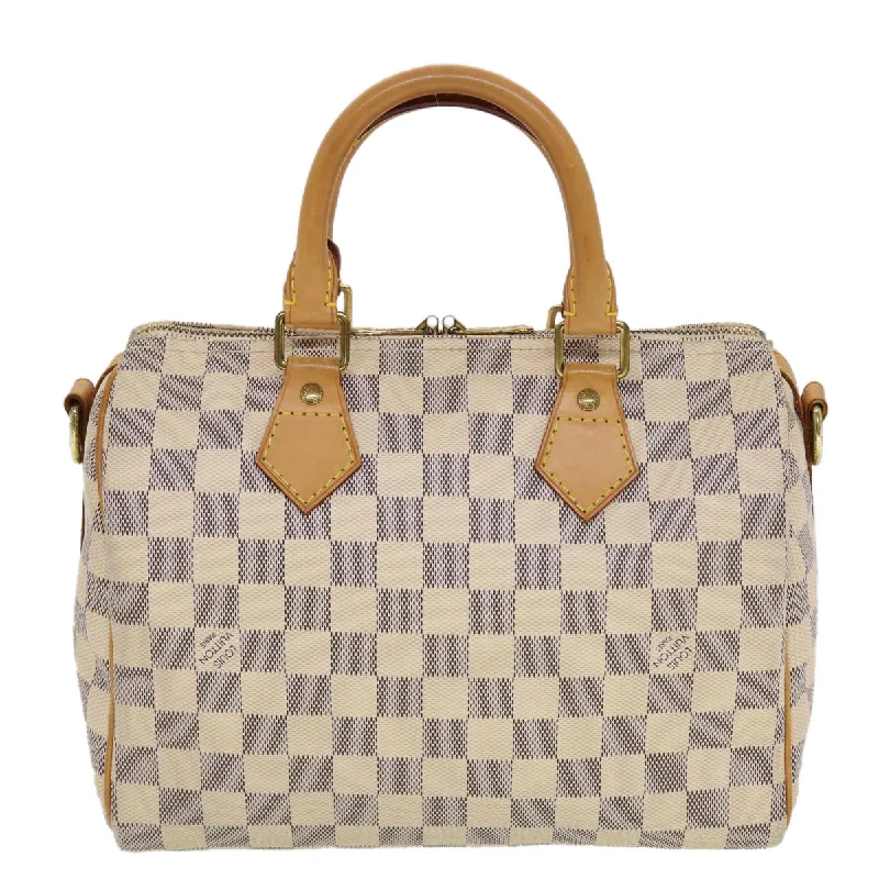 LOUIS VUITTON Damier Azur Speedy Bandouliere 25 Hand Bag N41000 LV Auth 43997