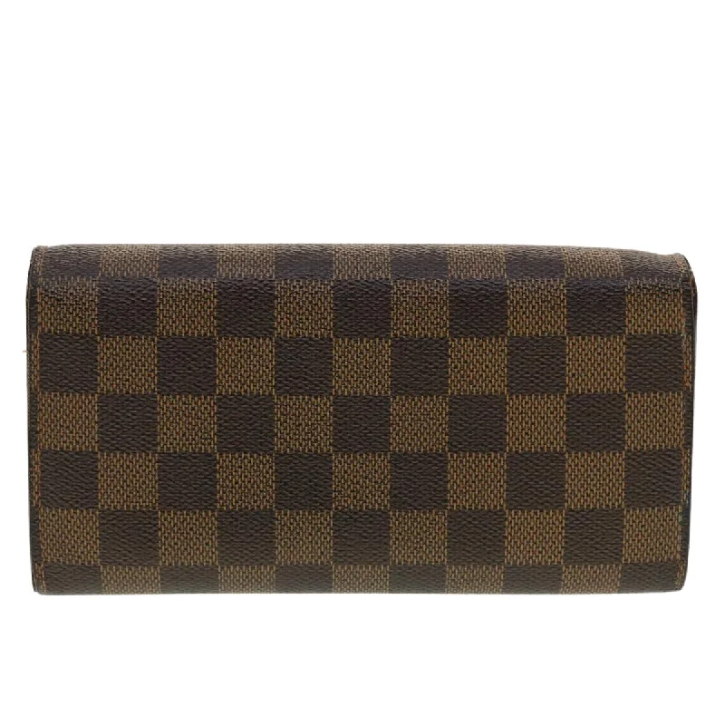 LOUIS VUITTON Damier Ebene Portefeuille Sarah Long Wallet N61734 LV Auth 40580