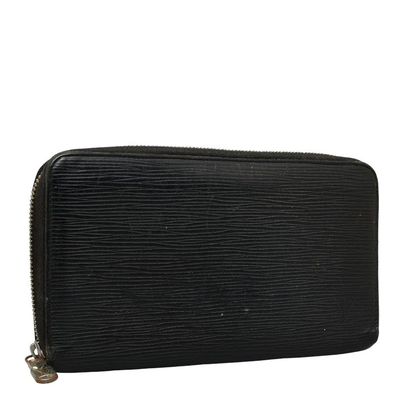 Louis Vuitton Epic Zippie Organizer Round  Long Wallet M63852 Black Leather Ladies Louis Vuitton