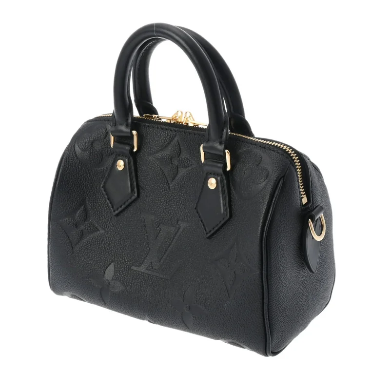 LOUIS VUITTON Monogram Empreinte Speedy Bandouliere 20 Noir M58953 Women's Leather Bag