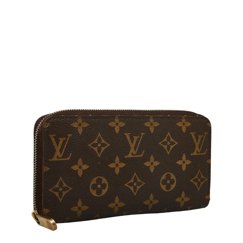 Louis Vuitton Monograms Jeep Wallet Round Fassner Long Wallet M60017 Brown PVC Leather Ladies Louis Vuitton